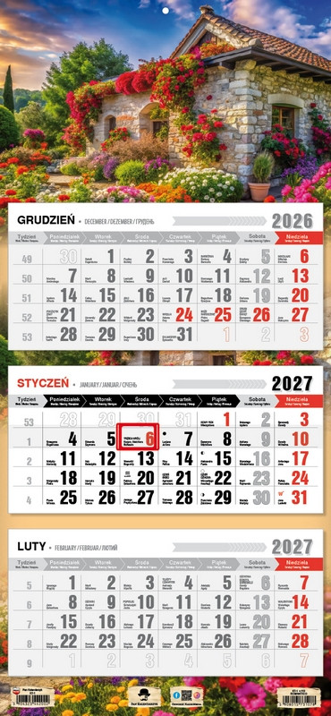 Kalendarz trójdzielny KT-2 Premium (wypukła główka) Pan Kalendarzyk